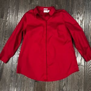 Chicos size 3 Tunic. Beautiful red. No iron
